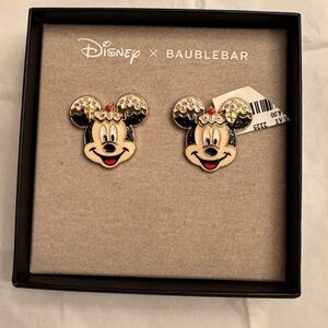 NIB Disney Black and White Mickey Mouse Cake Earrings